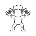 Man cartoon lifting weight design Royalty Free Stock Photo