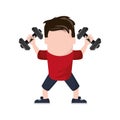 Man cartoon lifting weight design Royalty Free Stock Photo