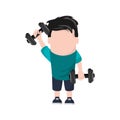 Man cartoon lifting weight design Royalty Free Stock Photo
