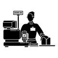 Man cashier icon, simple style Royalty Free Stock Photo