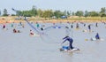 Man cast a net