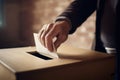 Man casts his ballot at elections Royalty Free Stock Photo