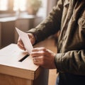 Man casts his ballot at elections Royalty Free Stock Photo