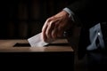 Man casts his ballot at elections Royalty Free Stock Photo