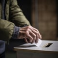 Man casts his ballot at elections Royalty Free Stock Photo