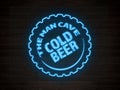 Man Cave Cold Beer - Neon Sign Illustration