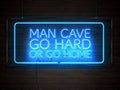 Man Cave Go Hard or Go Home Neon Sign Illustration Royalty Free Stock Photo