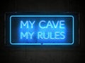 The Man Cave - My Cave My Rules Neon Sign Illustration