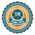 The Man Cave Sign Bottle Top - vector illustration Royalty Free Stock Photo