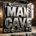 Man Cave Sign - Retro illustration Royalty Free Stock Photo