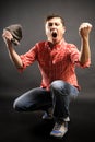 Man celebrating a gol Royalty Free Stock Photo