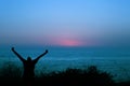 Man Celebrating Life in Nature Royalty Free Stock Photo