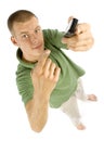 Man with cell phone Royalty Free Stock Photo