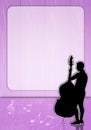 Man with cello silhouette Royalty Free Stock Photo