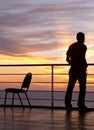 Man and chair black silhouette Royalty Free Stock Photo