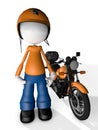 Man Character Courier Delivery with Moto