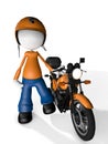 Man Character Courier Delivery with Moto