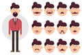 Man character with different types of mustache vector illustration