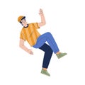 Man Character Falling Down After Slip on the Ground Vector Illustration Royalty Free Stock Photo