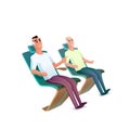 Man Character Listen Music Seating Plane Chair