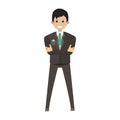 Man character person vector business illustration standing isolated white. Businessman man adult character cartoon icon avatar.