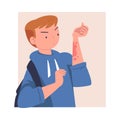 Man Character with Skin Problem Suffering Scratching Itching Arm Vector Illustration Royalty Free Stock Photo