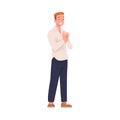 Man Character Standing and Clapping His Hands as Applause and Ovation Gesture Vector Illustration Royalty Free Stock Photo