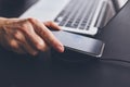 Man charging mobile phone on wireless charger Royalty Free Stock Photo