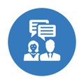 Man chat, chating icon. Blue color design