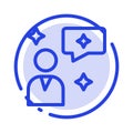 Man Chat, Chatting, Interface Blue Dotted Line Line Icon