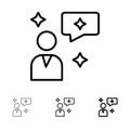 Man Chat, Chatting, Interface Bold and thin black line icon set