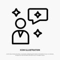 Man Chat, Chatting, Interface Line Icon Vector