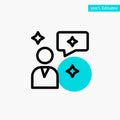 Man Chat, Chatting, Interface turquoise highlight circle point Vector icon