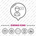 Man Chat speech bubble Icon thin line Bonus Icons Royalty Free Stock Photo