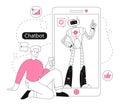 Man with chatbot