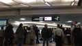 Man chatting with police inside YVR Airport in Vancouver BC Canada