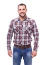 Man in checked shirt Royalty Free Stock Photo