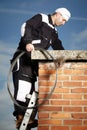 Man checking chimney Royalty Free Stock Photo
