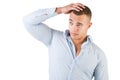 Man Checking Hair Royalty Free Stock Photo