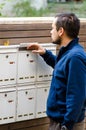 Man checking mailbox Royalty Free Stock Photo