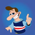 Man with a cheeky smile and big nose cartoon profile avatar - flat design Royalty Free Stock Photo