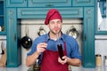 Man chef smell wive vinegar. Red Wine Vinegar benefits. perfect quality. strong aroma. intensity of flavor. enjoy using
