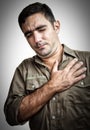 Man with chest pain or having a heart attack