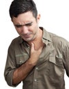 man with a chest pain isolated on white Royalty Free Stock Photo