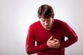 Man with chest pain Royalty Free Stock Photo