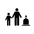 Man child funeral sorrow icon. Element of pictogram death illustration Royalty Free Stock Photo