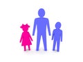 Man with children. Single-parent family.