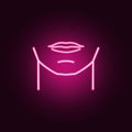 man chin neon icon. Elements of body parts set. Simple icon for websites, web design, mobile app, info graphics