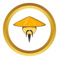 Man in chinese conical hat icon