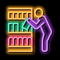 Man Choose Products neon glow icon illustration